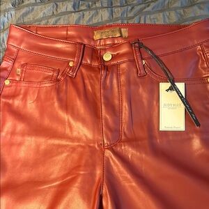 Judy Blue Red Leather Pants